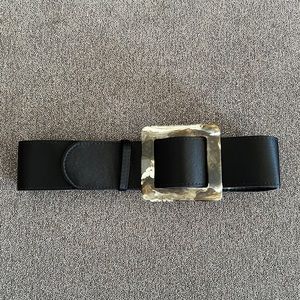 NICHOLAS Black Belt with Silver Buckle